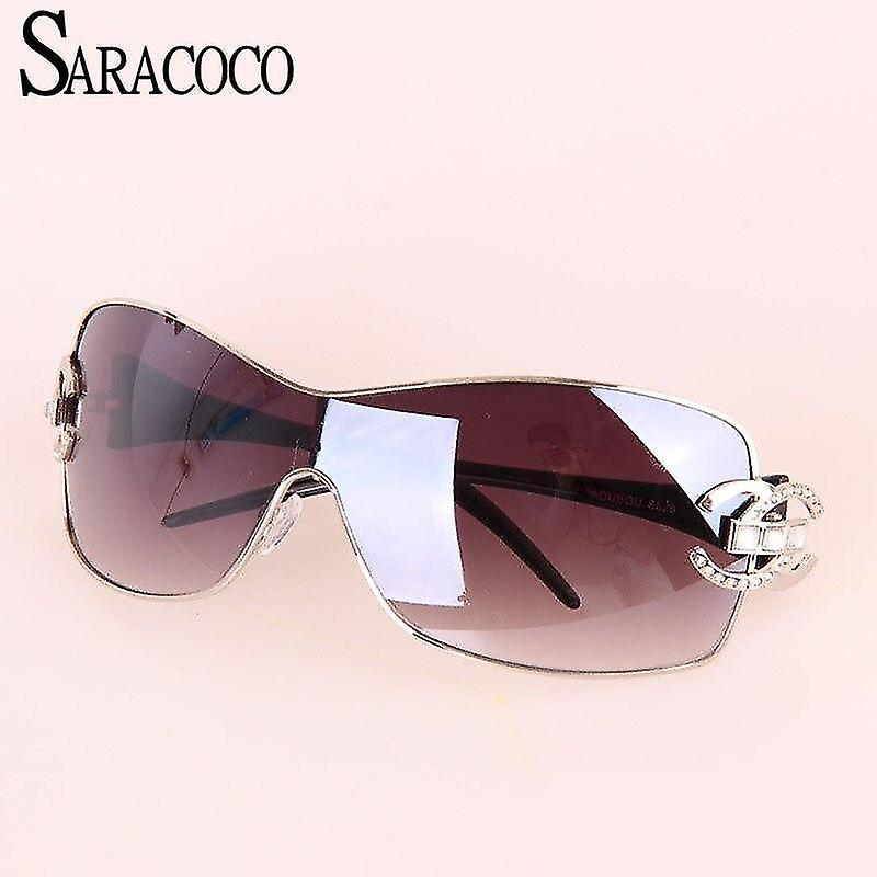 Foto 4 pulgar | Gafas De Sol Huoguo De Metal Sin Montura Con Tachuelas De Diamante Para Mujer - Venta Internacional.