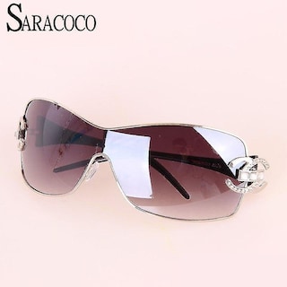 Foto 3 | Gafas De Sol Huoguo De Metal Sin Montura Con Tachuelas De Diamante Para Mujer - Venta Internacional.