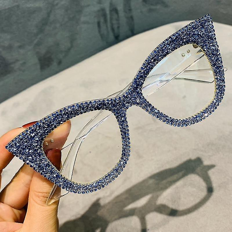 Foto 1 | Gafas De Sol Huoguo De Gran Tamaño Con Forma De Ojo De Gato Hechas A Mano Para Mujer  Color Azul - Venta Internacional.