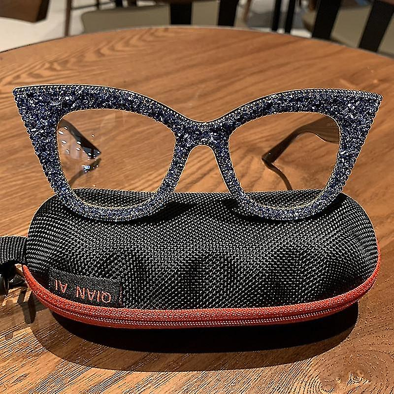 Foto 2 | Gafas De Sol Huoguo De Gran Tamaño Con Forma De Ojo De Gato Hechas A Mano Para Mujer  Color Azul - Venta Internacional.