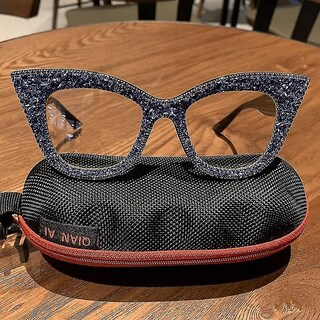 Foto 2 | Gafas De Sol Huoguo De Gran Tamaño Con Forma De Ojo De Gato Hechas A Mano Para Mujer Color Azul - Venta Internacional.