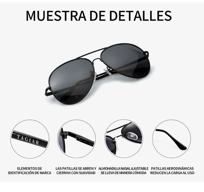 Foto 4 | Lentes De Sol Polarizados Tagiar Hombre Y Mujer Uv400