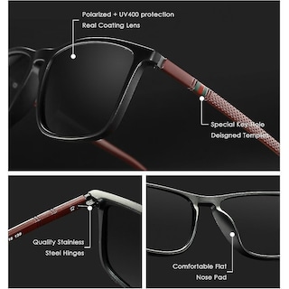 Foto 2 | Gafas De Sol Huoguo Classic Con Montura Cuadrada Polarizadas Unisex - Venta Internacional.