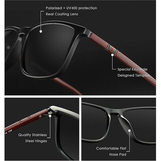 Foto 2 | Gafas De Sol Huoguo Classic Square Frame Polarized Uv400 - Venta Internacional.