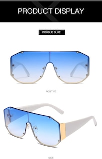 Foto 3 | Gafas De Sol Huoguo Fashion De Gran Tamaño Sin Montura - Venta Internacional.