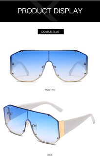Foto 3 | Gafas De Sol Huoguo Fashion De Gran Tamaño Sin Montura - Venta Internacional.