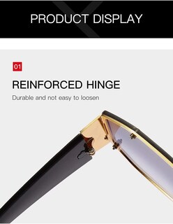 Foto 4 | Gafas De Sol Huoguo Fashion De Gran Tamaño Sin Montura - Venta Internacional.
