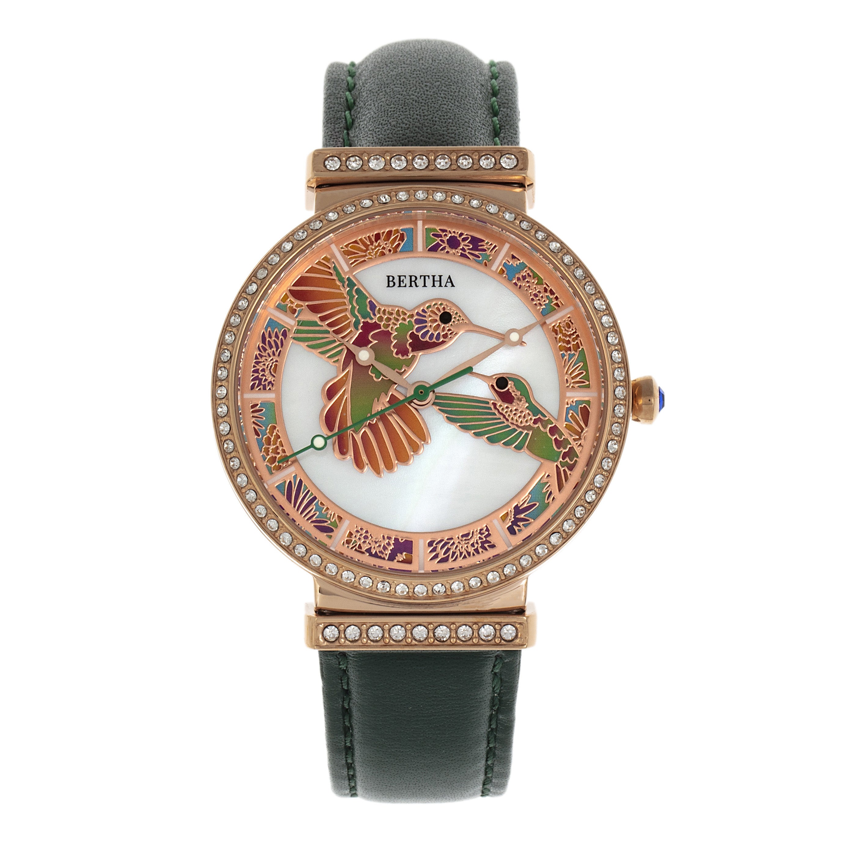 Foto 1 | Reloj Bertha Emily - Brazalete De Piel De Madreperla  Color Plateado Y Negro