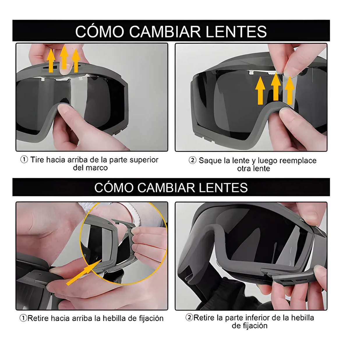 Foto 4 pulgar | Gafas Tácticas Goggle Militares Policia Careta Gafas Negro Amarillo