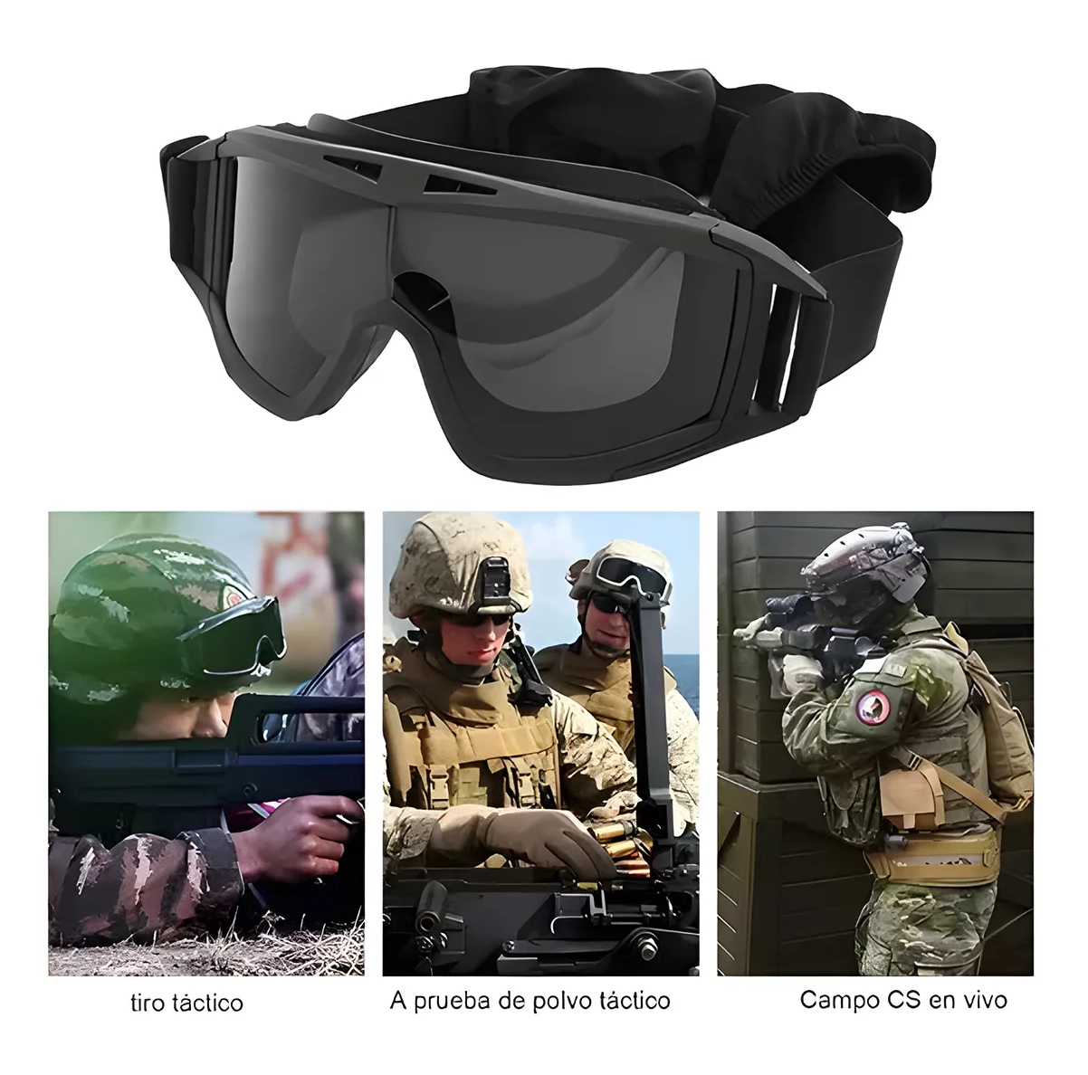 Foto 5 pulgar | Gafas Tácticas Goggle Militares Policia Careta Gafas Negro Amarillo