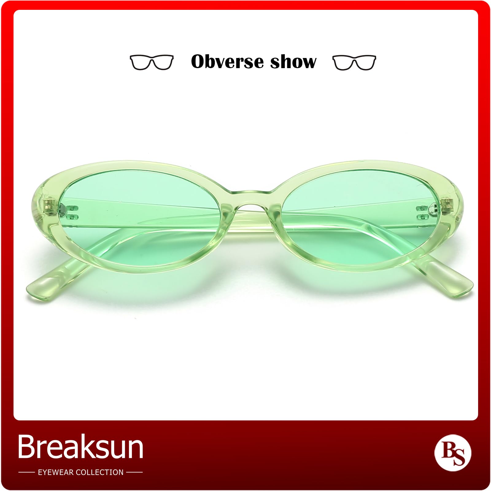 Foto 2 | Gafas De Sol Breaksun Retro Oval 90s Vintage Para Mujer Y Hombre - Venta Internacional.