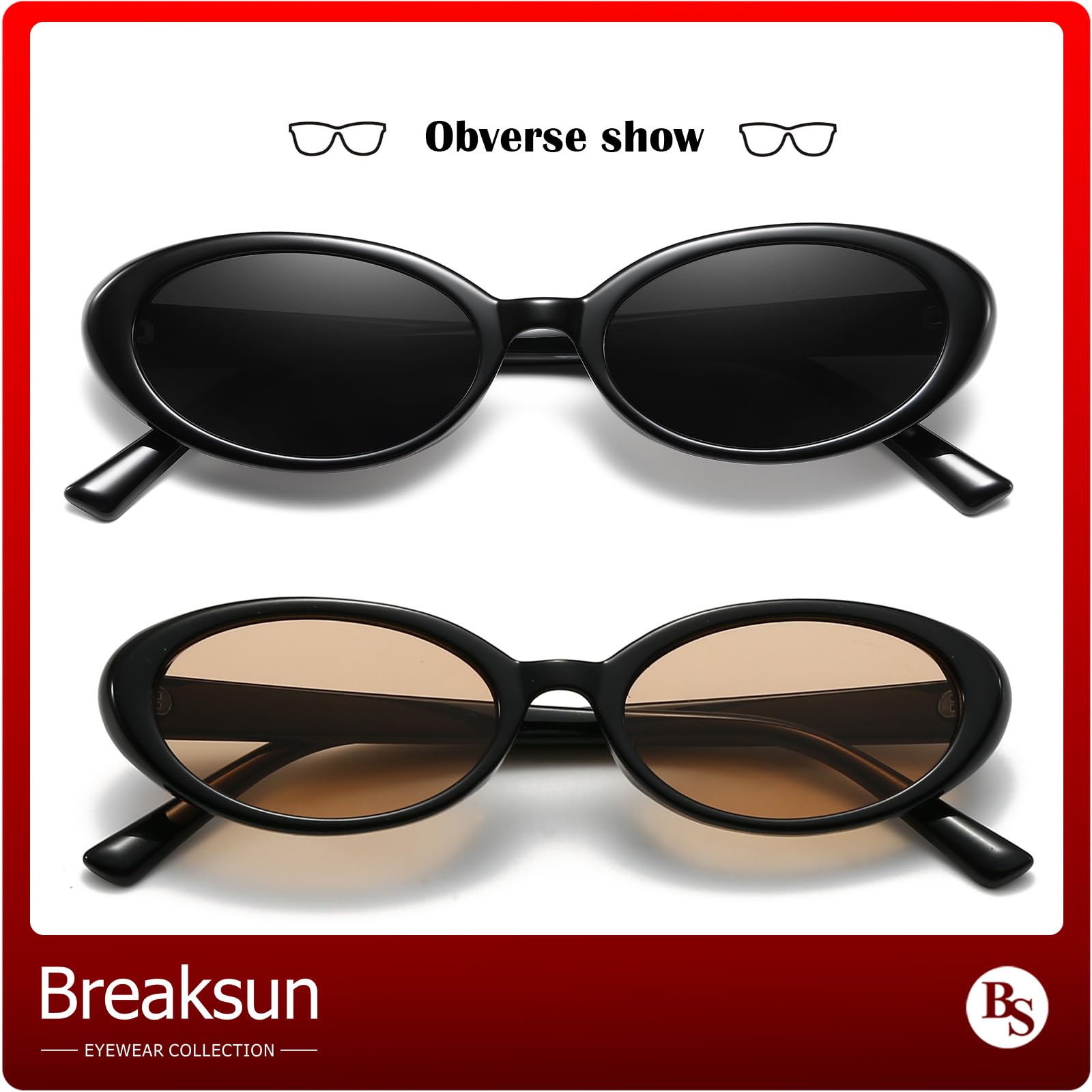 Foto 5 pulgar | Gafas De Sol Breaksun Retro Oval 90s Vintage Para Mujer Y Hombre - Venta Internacional.