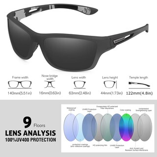 Foto 4 | Gafas De Sol Kuguaok Sports Polarizadas Para Hombre Con Protección Uv400 - Venta Internacional.