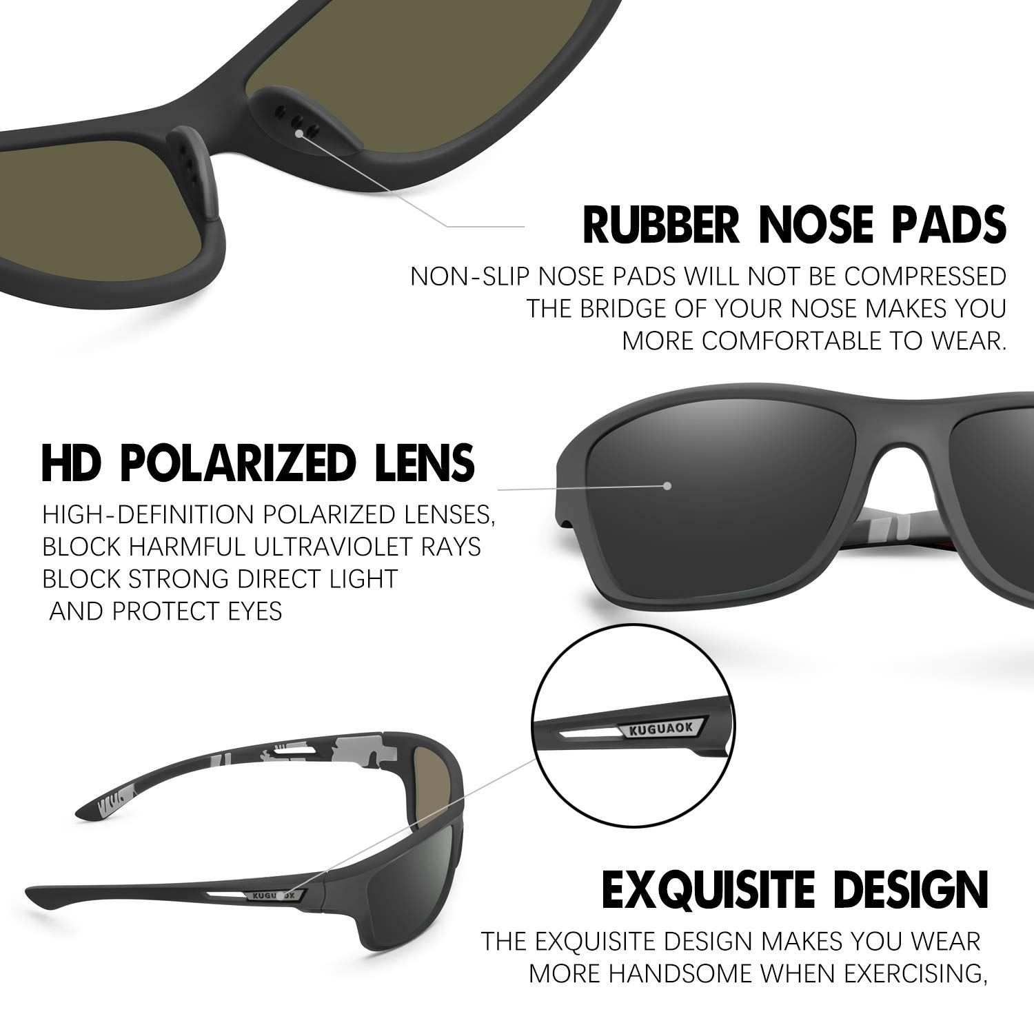 Foto 6 pulgar | Gafas De Sol Kuguaok Sports Polarizadas Para Hombre Con Protección Uv400 - Venta Internacional.