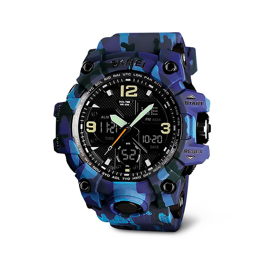 Foto 2 pulgar | Reloj Digital Y Análogo Sport Contra Agua Alarma Redlemon 1155b color Azul