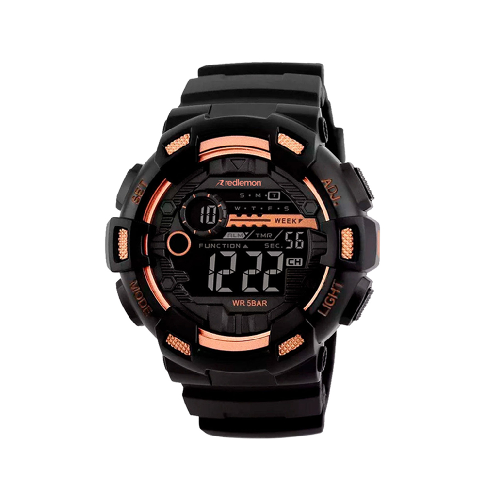 Foto 1 | Reloj Sport Militar Digital Contra Agua Alarma Redlemon 1243 color Anaranjado