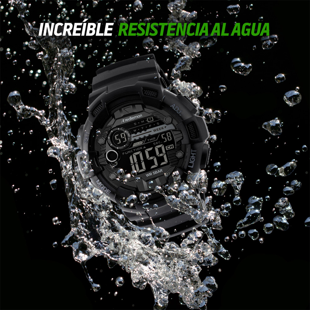 Foto 4 pulgar | Reloj Sport Militar Digital Contra Agua Alarma Redlemon 1243 color Negro