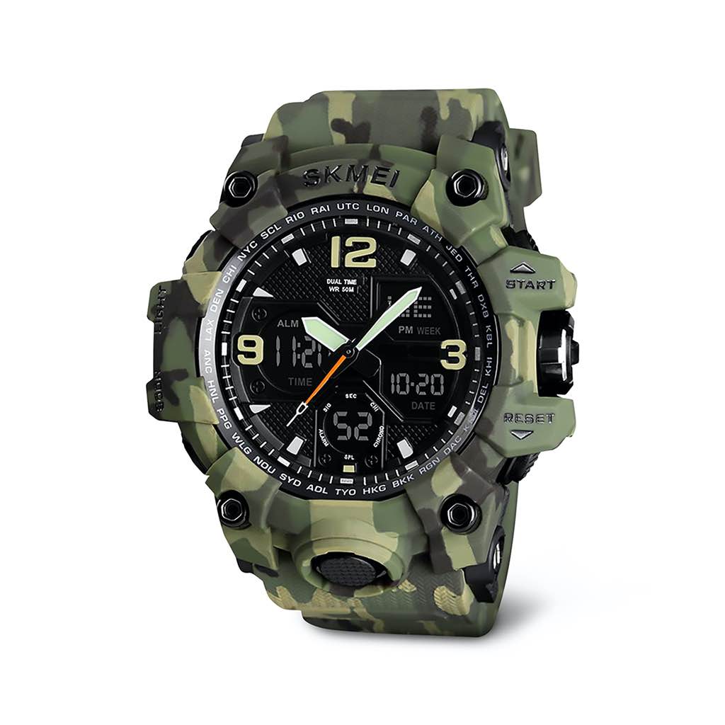 Reloj Digital y Análogo Sport Contra Agua Alarma Redlemon 1155b color Verde $339