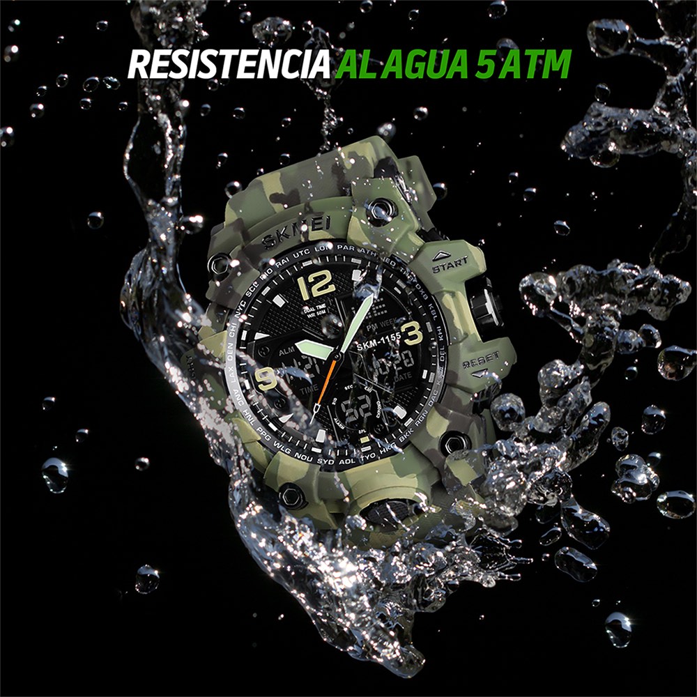 Foto 4 pulgar | Reloj Digital y Análogo Sport Contra Agua Alarma Redlemon 1155b color Verde