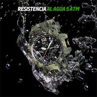 Foto 3 | Reloj Digital y Análogo Sport Contra Agua Alarma Redlemon 1155b color Verde