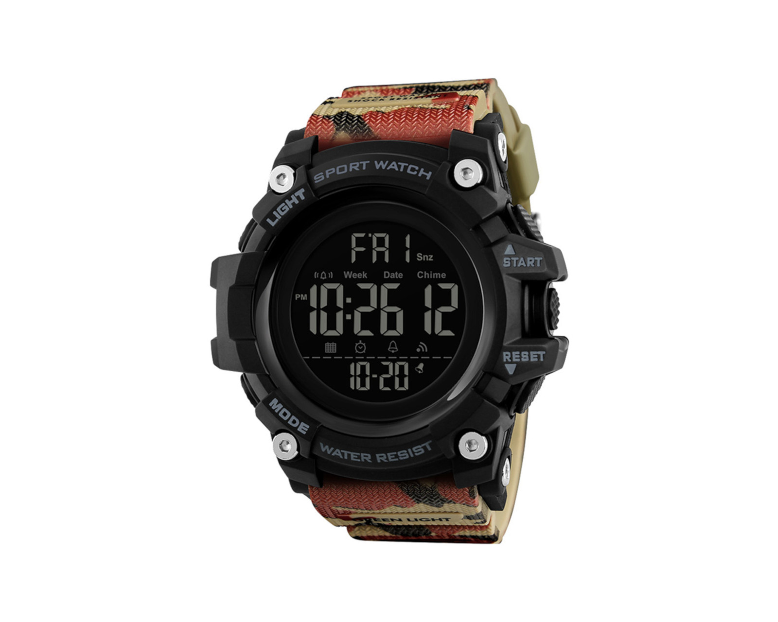 Reloj Redlemon Deportivo Resistente Agua Digital Alarma Cronómetro 1384 color Beige