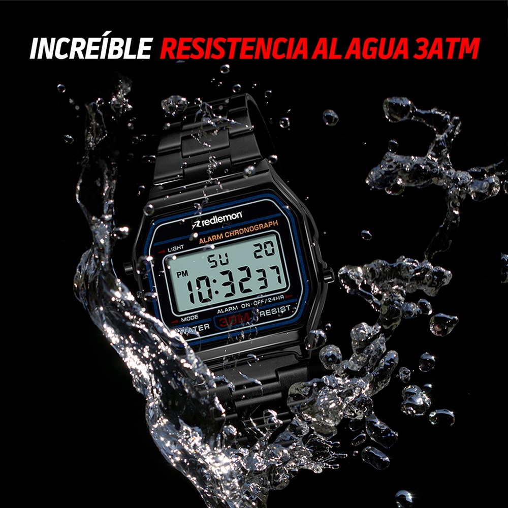 Foto 4 pulgar | Reloj Clásico Digital Correa Metálica Contra Agua Alarma 1123 color Dorado