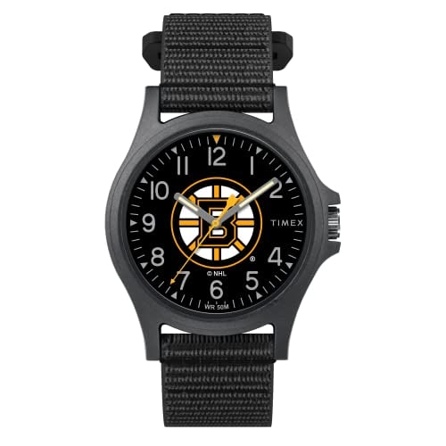 Venta Internacional - Timex Men's Nhl Pride 40 Mm Reloj - Boston Bruins Con Correa De Revisión Rápida Negra $1,189