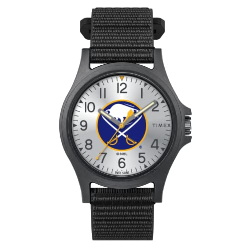 Venta Internacional - Timex Men's Nhl Pride 40 Mm Reloj - Buffalo Sabers Con Correa De Revisión Rápida Negra