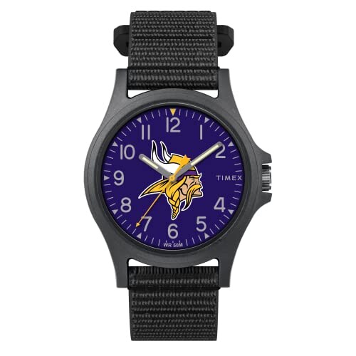 Venta Internacional - Timex Men's Nfl Pride 40 Mm Reloj - Minnesota Vikings Con Correa De Revisión Rápida Negra $1,189