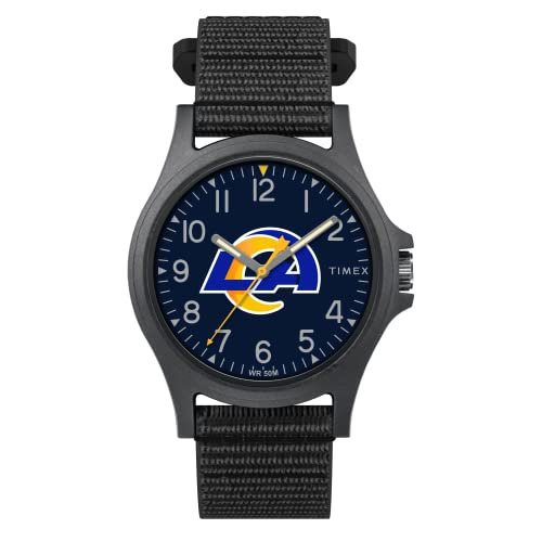 Venta Internacional - Timex Men's Nfl Pride 40 Mm Reloj - Los Ángeles Rams Con Correa Negra De Fastwrap