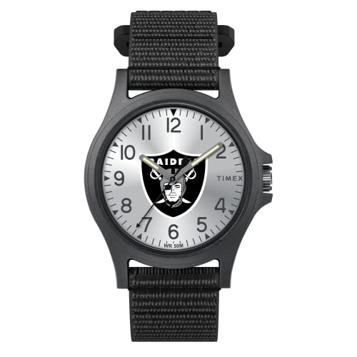 Venta International - Timex Men's Nfl Pride 40 Mm Reloj - Las Vegas Raiders Con Correa De Revisión Rápida Negra