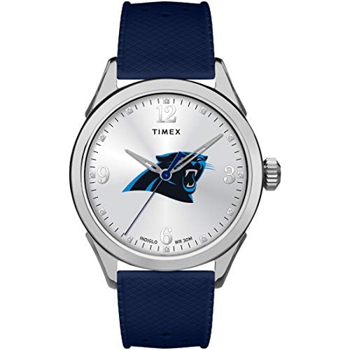 Venta Internacional - Timex Women's Nfl Athena 40mm Reloj - Carolina Panthers Con Correa De Silicona Azul Marino $1,761