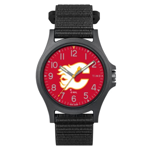 Foto 4 pulgar | Venta International - Timex Men's Pride 40 Mm Reloj - Calgary Flames Con Correa De Revisión Rápida Negra