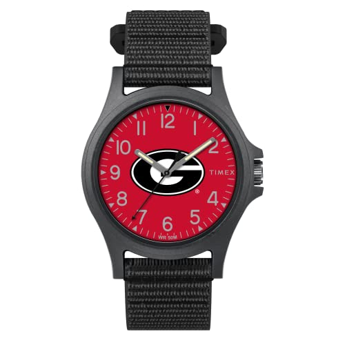 Venta Internacional - Timex Men's Collegiate Pride 40 Mm Reloj - Bulldogs De Georgia Con Correa Negra Fastwrap