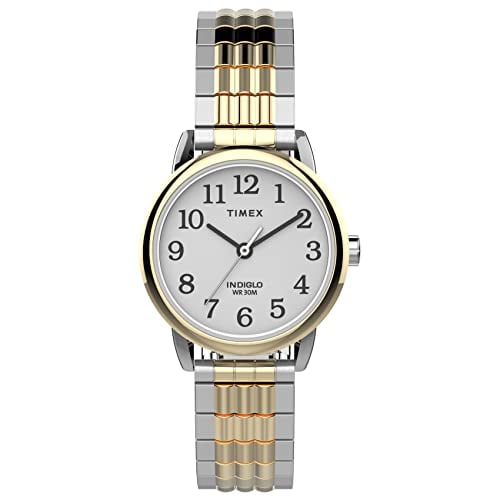 Venta International-timex Women's Easy Reader 25 Mm Perfect Fit Watch-dial Blanco De Dos Tonos Con Banda De Expansión D $1,393