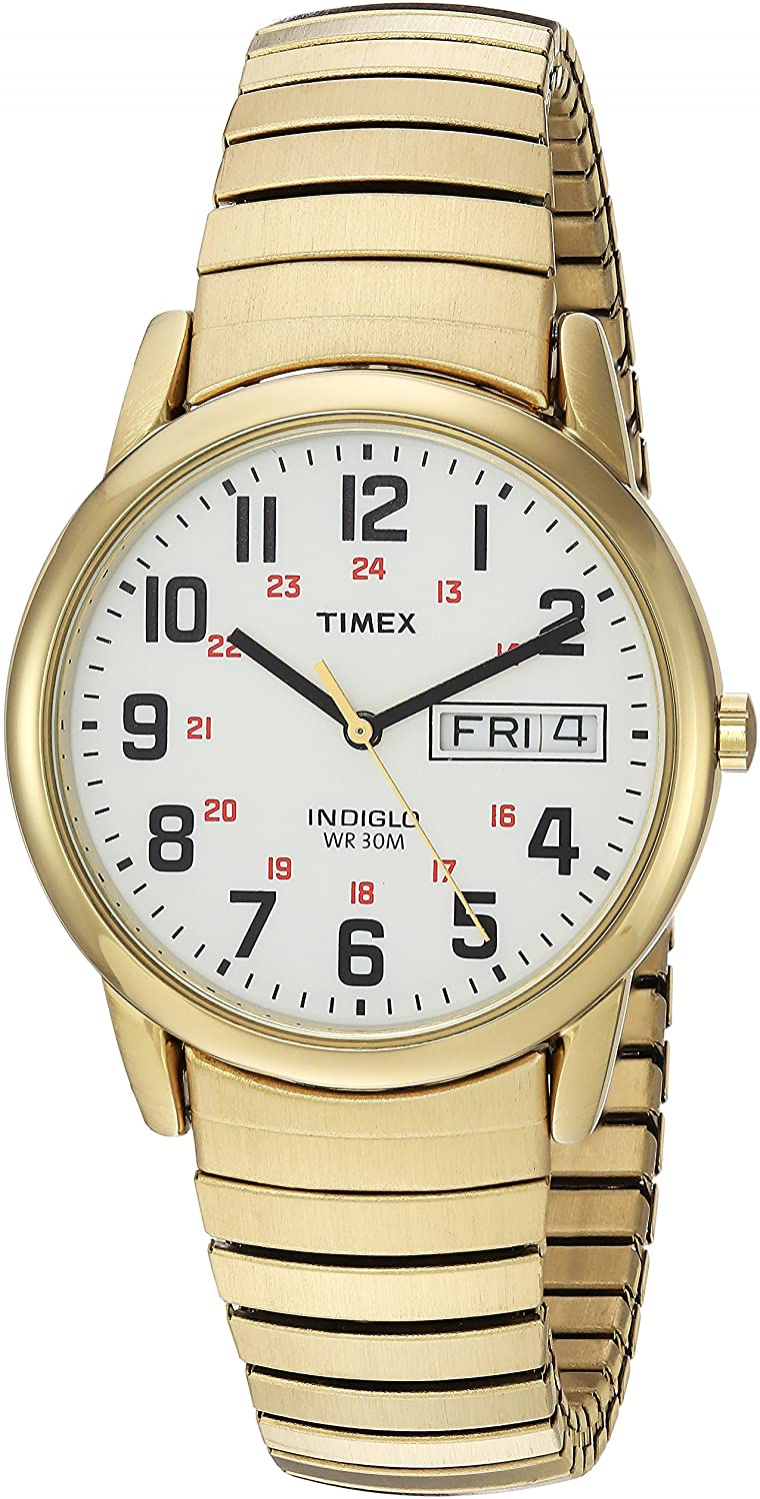 Foto 2 pulgar | Venta Internacional-timex Men's T2n092 Easy Reader 35 Mm Gold-tone Extra Long Acero Inoxidable Reloj De Banda De Acero D