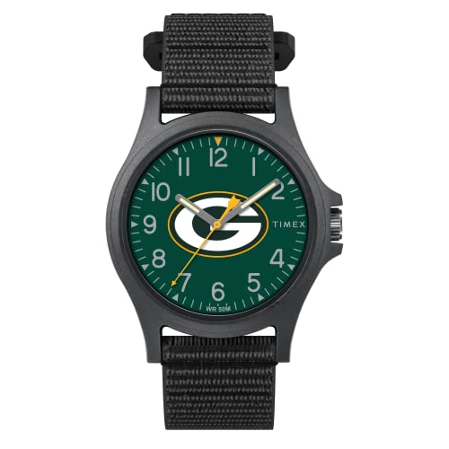 Foto 2 pulgar | Venta Internacional - Timex Men's Nfl Pride 40 Mm Reloj - Green Bay Packers Con Correa De Revestimiento Negro Negro