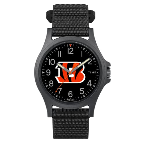 Venta Internacional - Timex Men's Nfl Pride 40 Mm Reloj - Cincinnati Bengals Con Correa De Revisión Rápida Negra