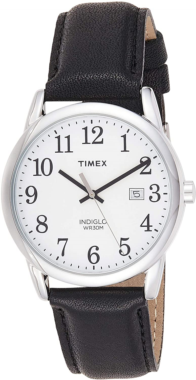 Venta Internacional - Reloj De 38 Mm De Cuero De Lector Fácil Para Hombres Timex