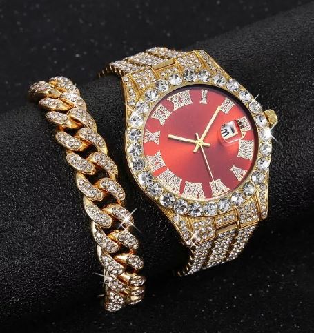 Foto 2 | Reloj con Pulsera Wünd Dorados 2 Piezas para Mujer