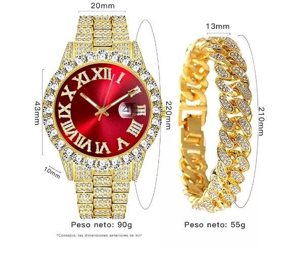 Foto 4 pulgar | Reloj con Pulsera Wünd Dorados 2 Piezas para Mujer