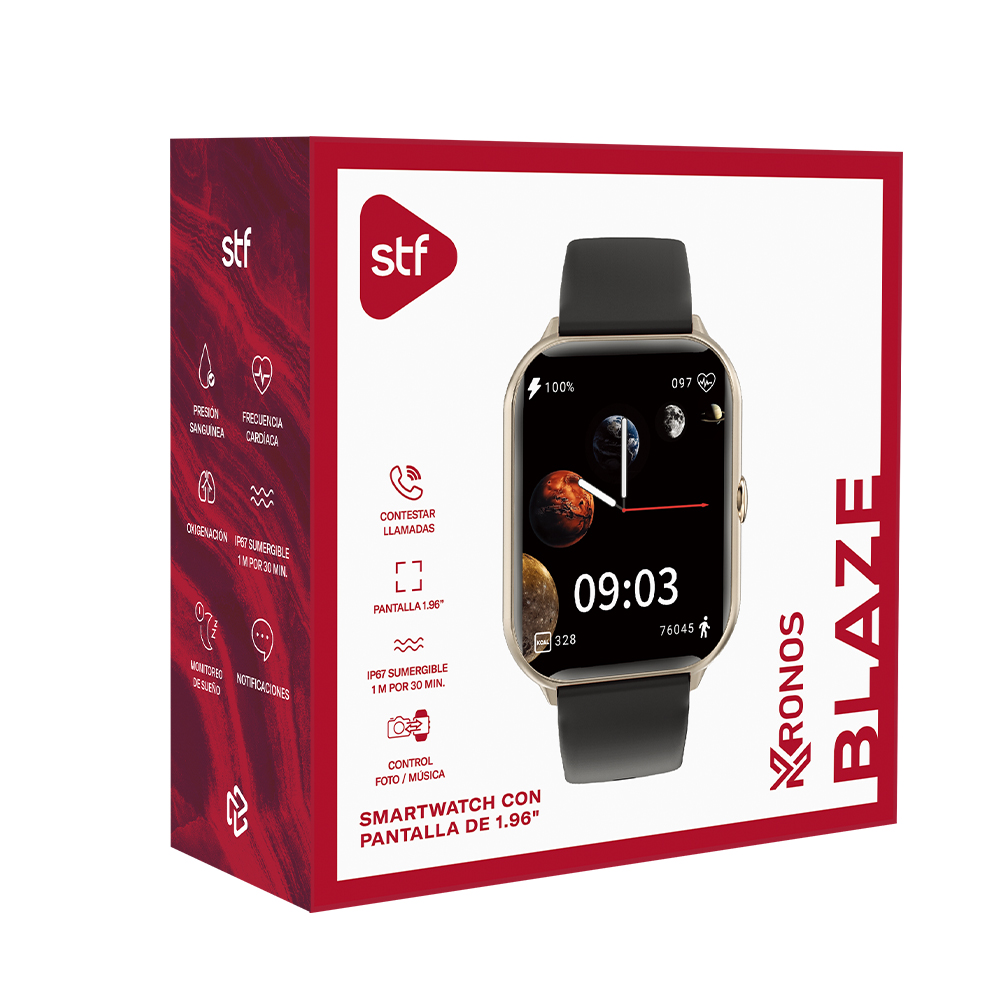 Foto 7 pulgar | Smartwatch Stf Kronos Blaze  Color Azul  Con Pantalla 1.96''