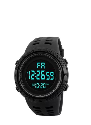 Reloj Digital Deportivo Con Gran Dial Impermeable Negro