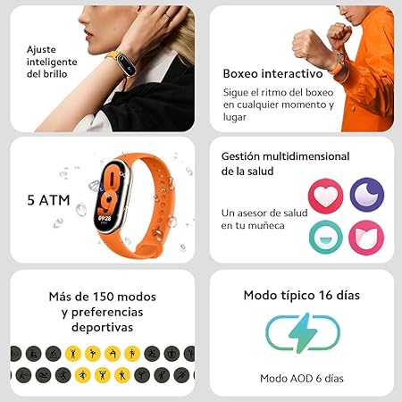 Foto 3 pulgar | Pulsera Inteligente Mi Smart Band 8 Xiaomi Monitorización de Salud Negra