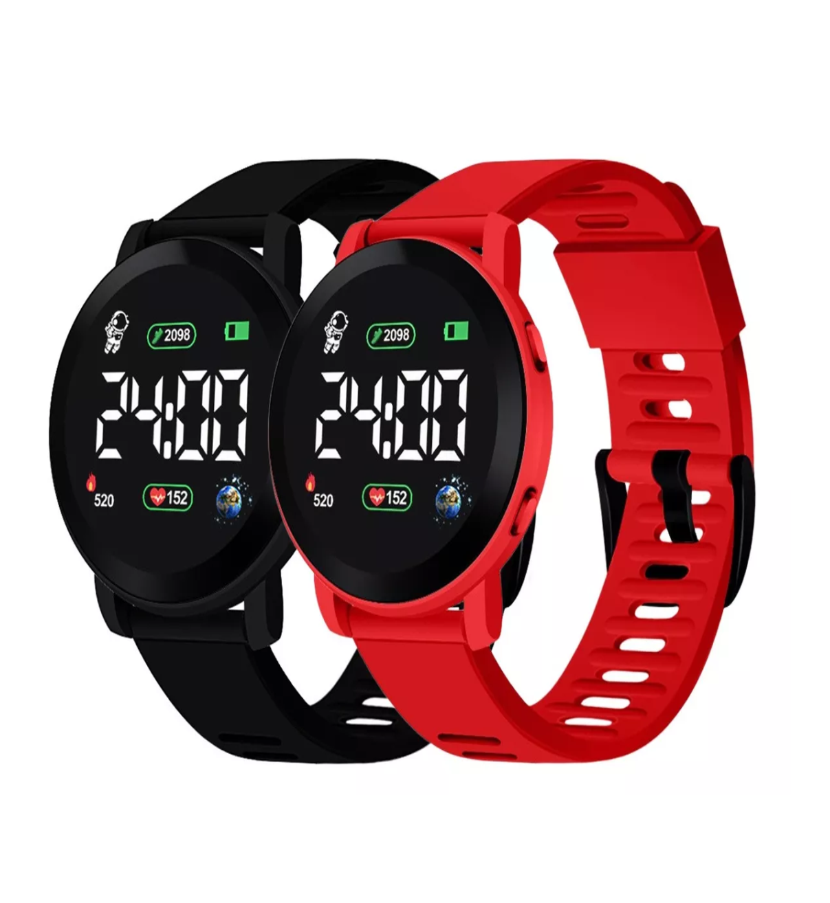 Foto 2 pulgar | Reloj Digital LED Belug Touch para Niños Rojo/Negro 2 Piezas