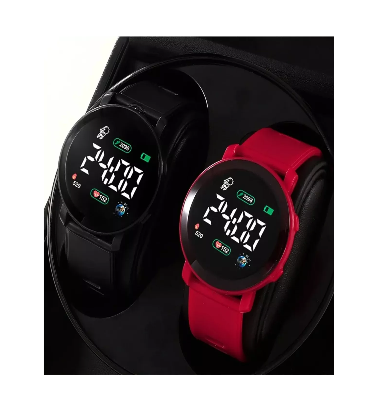 Foto 6 pulgar | Reloj Digital LED Belug Touch para Niños Rojo/Negro 2 Piezas