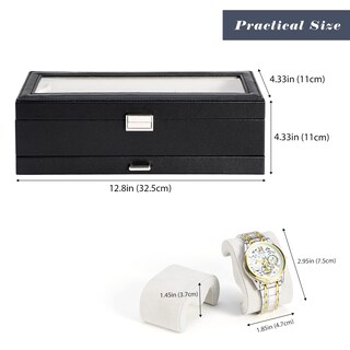 Foto 6 | Watch Box Procase Con 6 Ranuras Y Cajón Para Hombre Y Mujer, Color Negro - Venta Internacional.