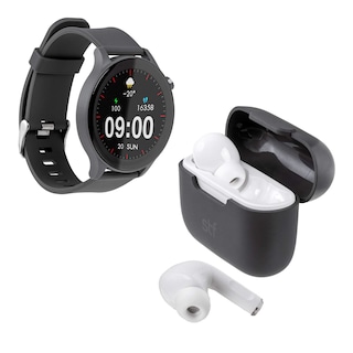 Foto 2 | Kit Stf Smartwatch Reloj Kronos Sound Pack + Audífonos True Wireless Negro