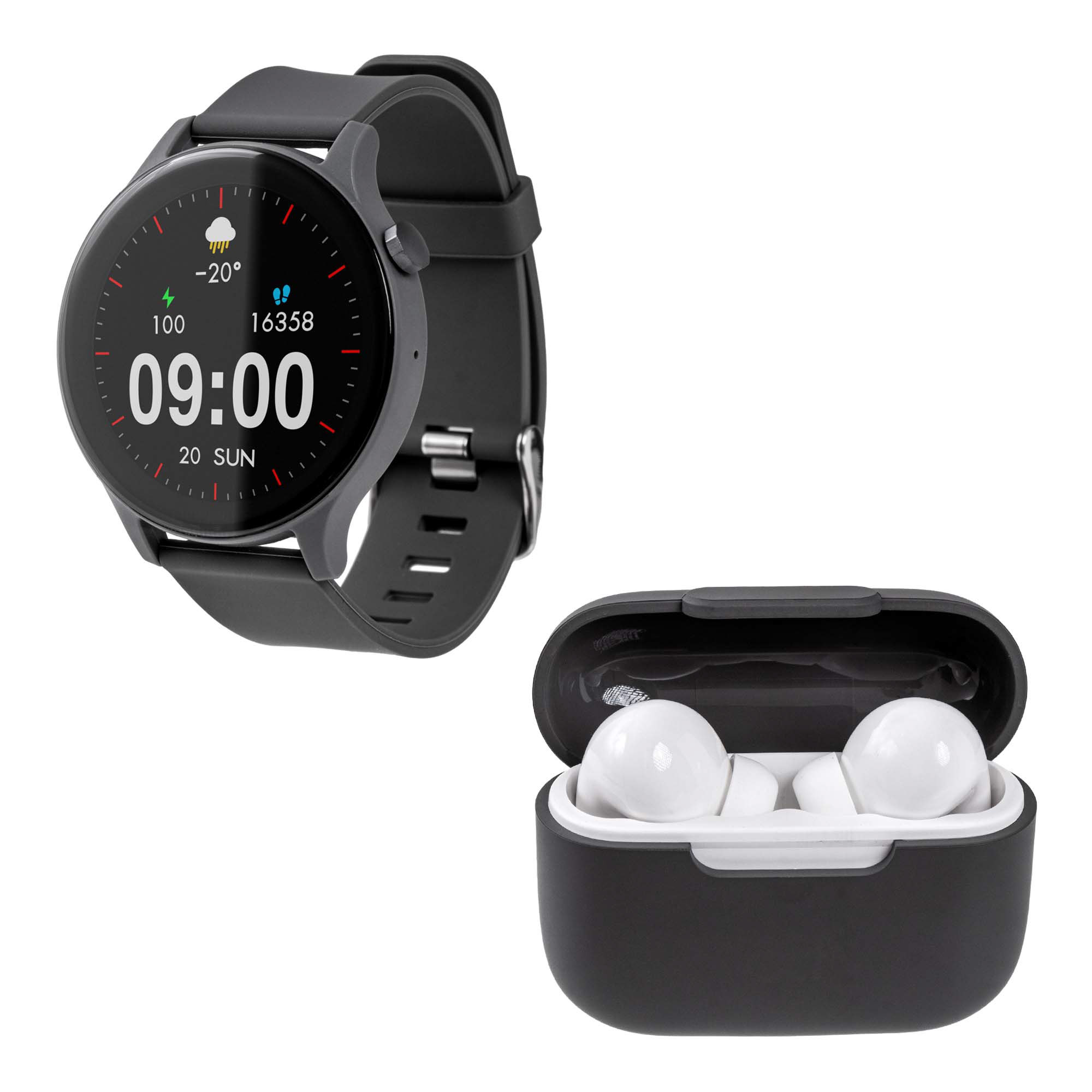 Foto 4 pulgar | Kit Stf Smartwatch Reloj Kronos Sound Pack  + Audífonos True Wireless Negro