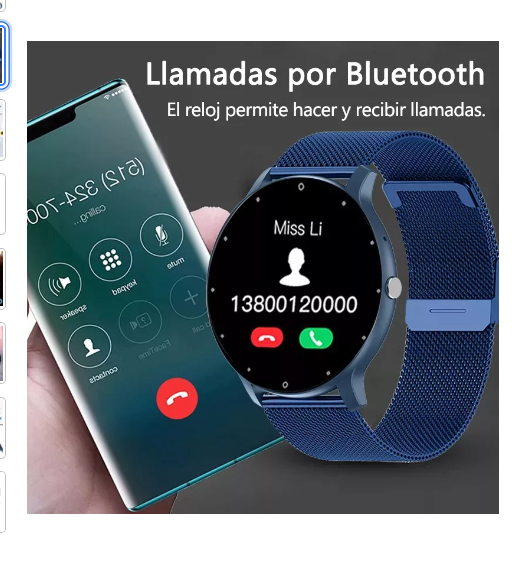 Foto 3 pulgar | Smartwatch Deportivo Wünd  Impermeable Con Bluetooth Y Llamadas Caja, Correa Y Bisel Azul